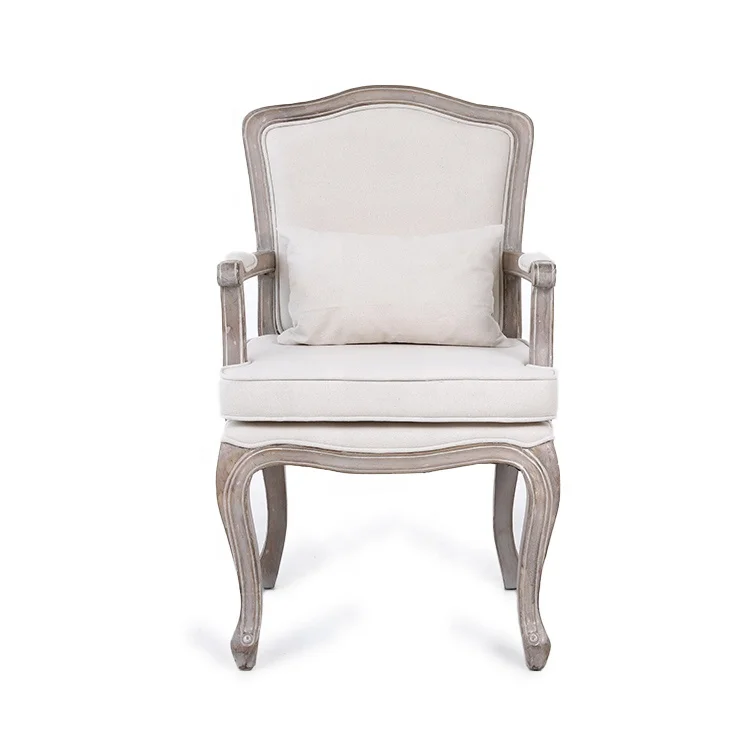 5KS29664 Luxury Home Living Room Furniture Solid Wood High Backed Arm Chair With Pillows and Cushions