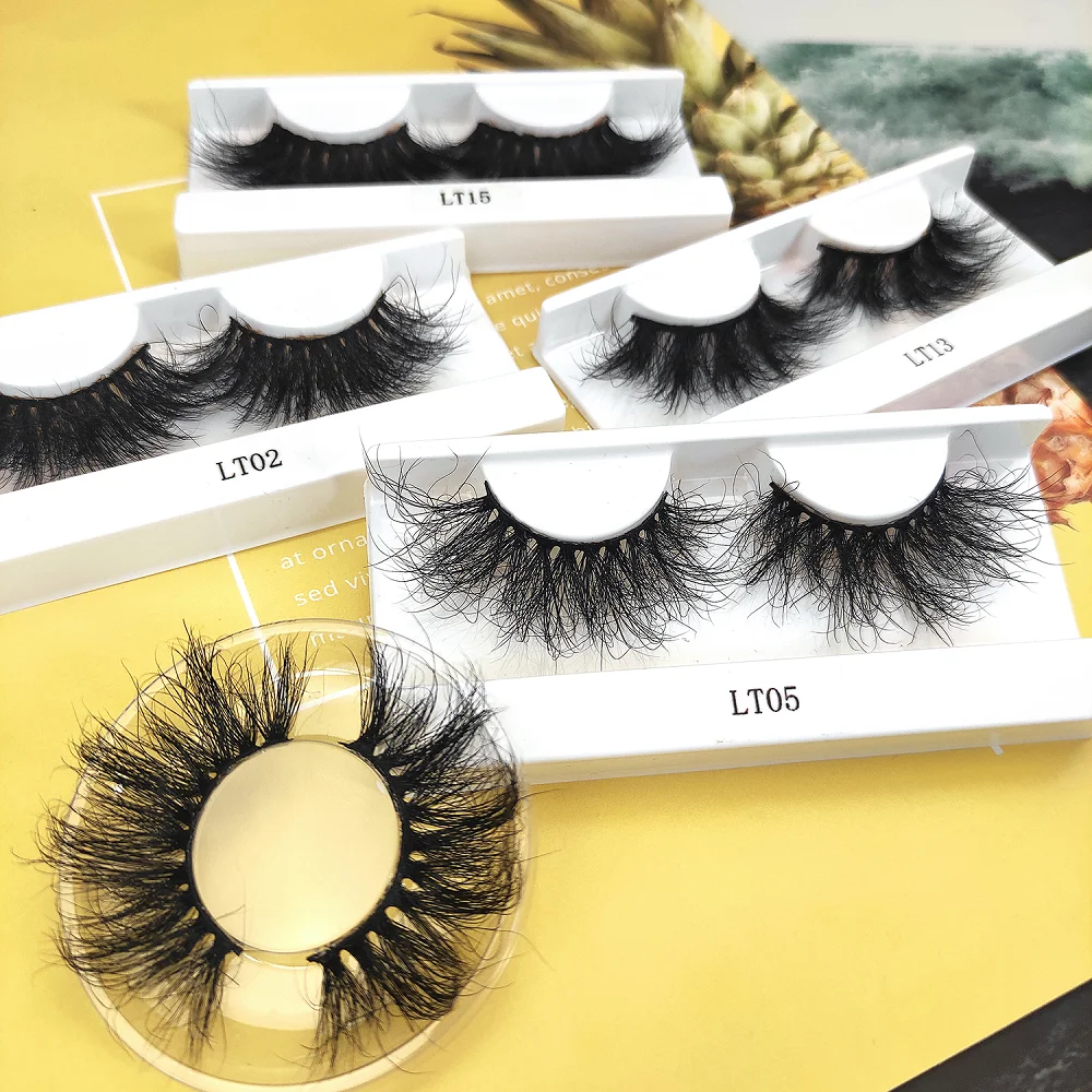 Wholesale easy fan Chemical fiber Hand Made Trendy Safe 5D Mink Eyelashes Lashes 3D Vendor 25mm Eye Decoration