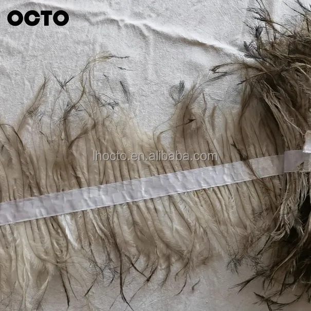 Customization Fashion Accessory 10-20cm Double-faced Emu Feather Trimming Ostrich Fringe Trim Lace