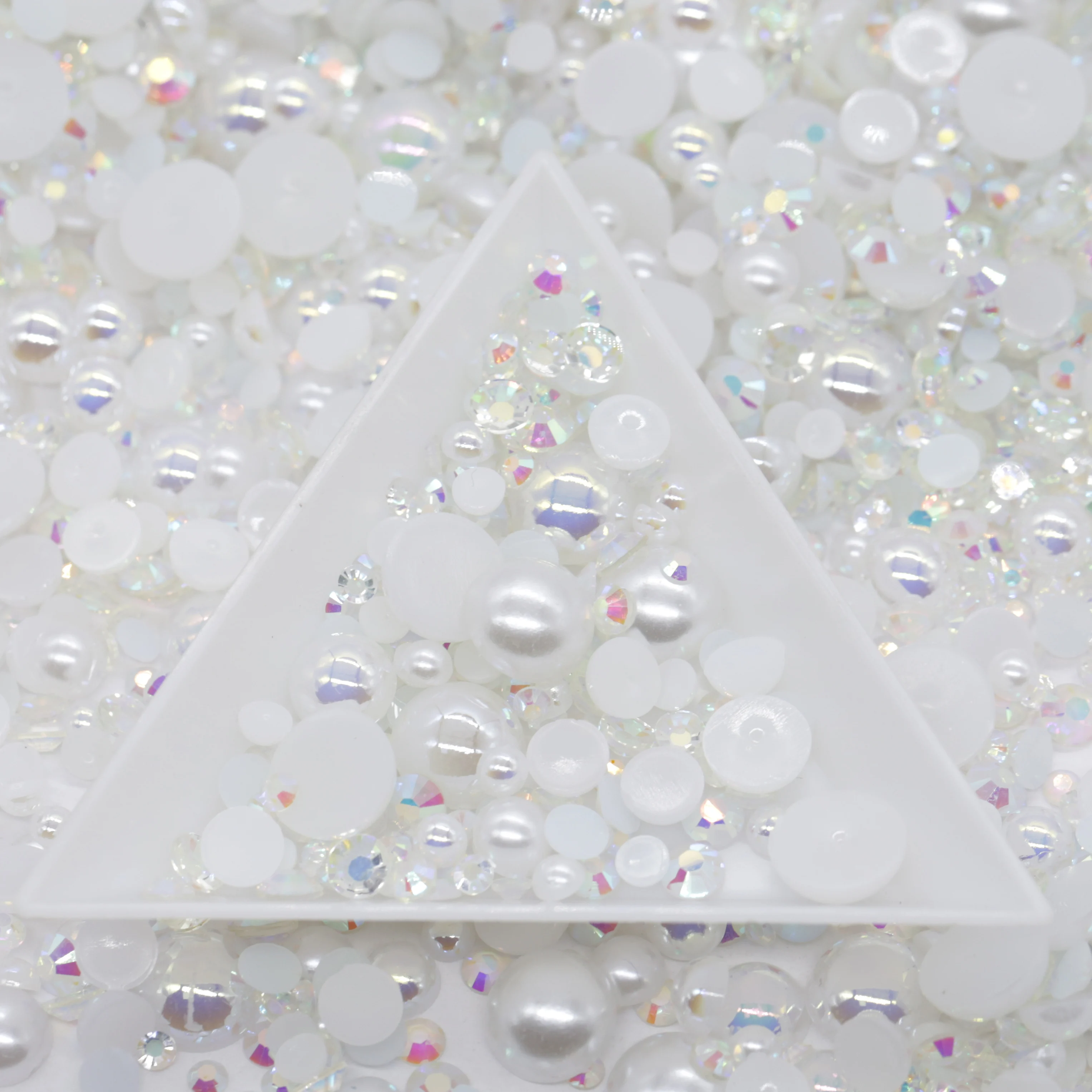 XULIN 30g/bag mix sizes 3mm-10mm flatback resin rhinestone pearls