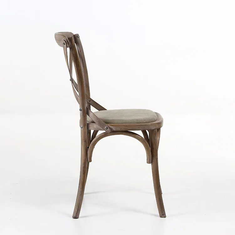 
Wholesale Popular Natural Wood Ksf25003 Canvas Antique Kids Cross Back Dining Chairs 
