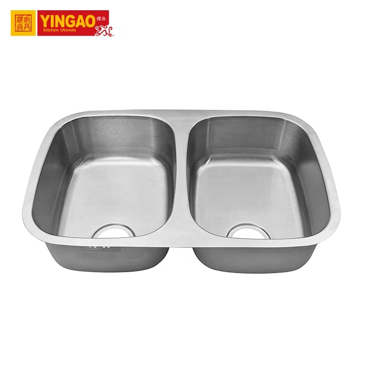 Hot sale low price sus304 double bowl stainless steel kitchen sink