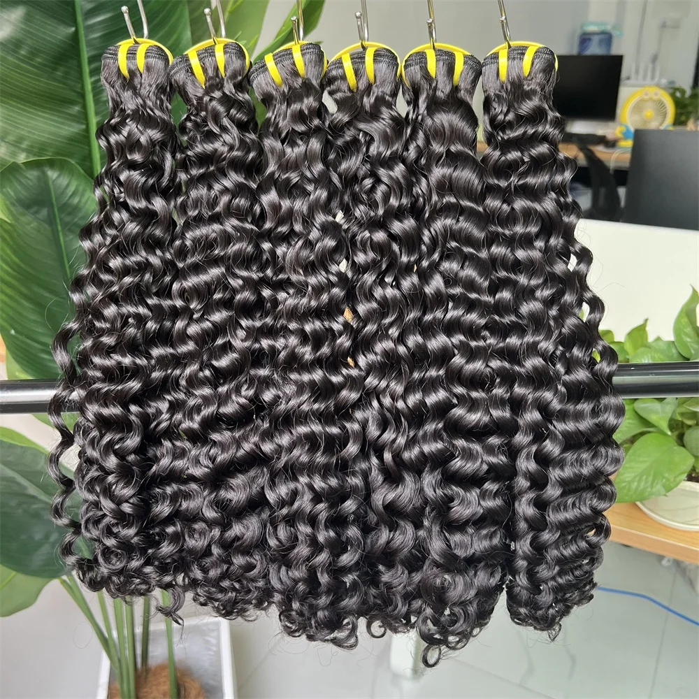 Cheveux Raw Vitenamese Hair Bundles Humain Hair Super Double Drawn 100% Unprocessed Brazilian Deep Curly Hair Bundles