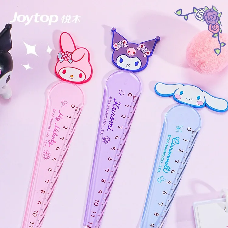 Cartoon transparent high-precision student measuring ruler cartoon high-precision ruler
