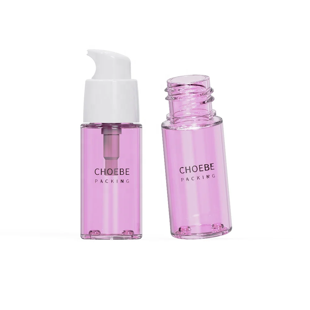 Customized 1 oz 5ml 15ml 30 ml 50ml  250ml Pink Refillable Airless Pump Bottle Cosmetic Round Eco Friendly