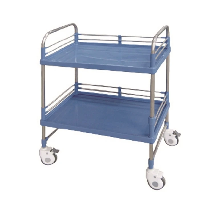 Medical Surgery 2 drawers ABS dressing trolley