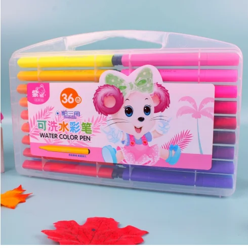 Треугольный стержень большой емкости акварельные Ручки Детский Сад Художественная живопись цветные ручки набор студентов может использовать акварельные ручки