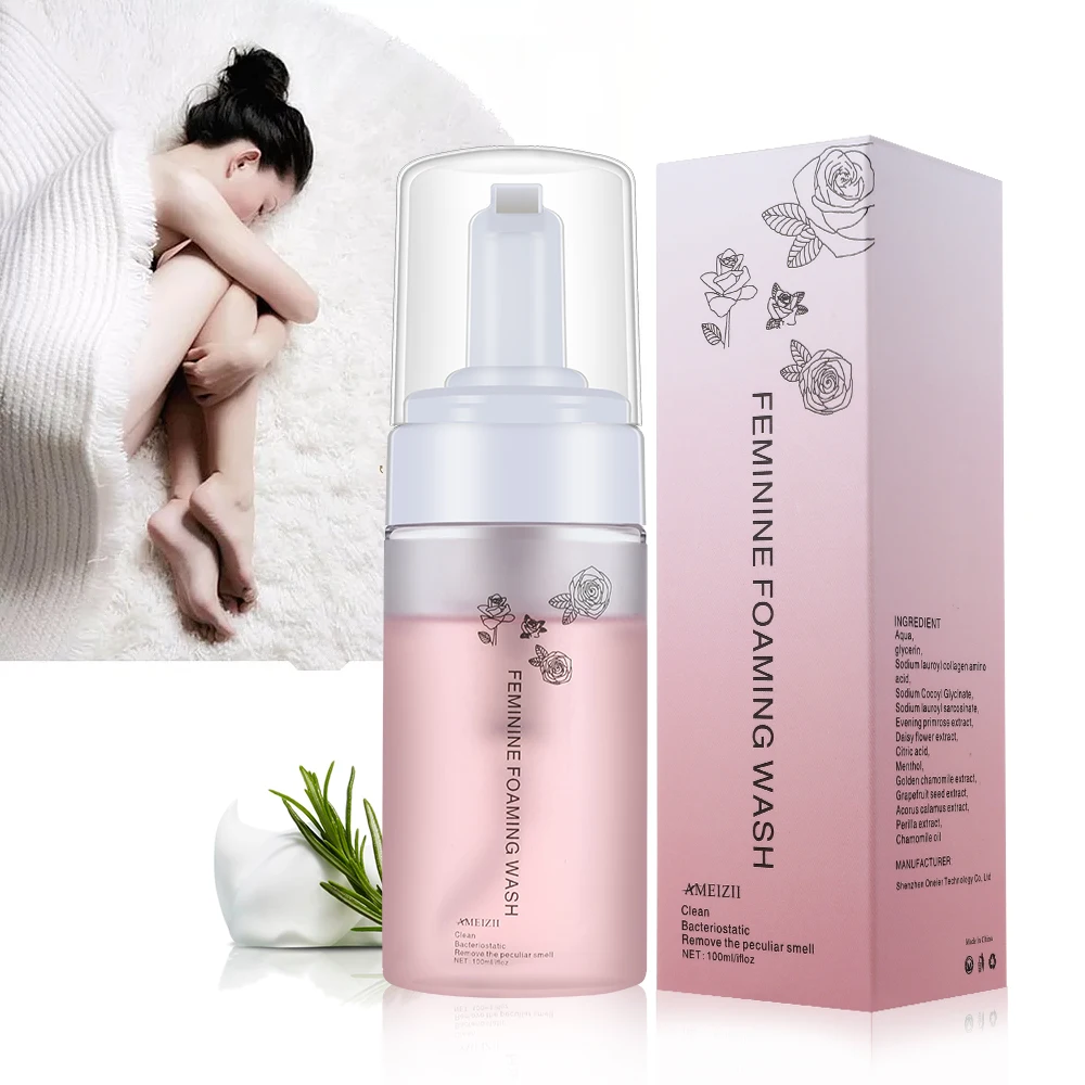 OEM ODM Rose Yoni Wash Feminine Hygiene Care Cleansing Mousse PH Balanced Vagina Cleanser Female Intimate Deodorant Foam Cleaner