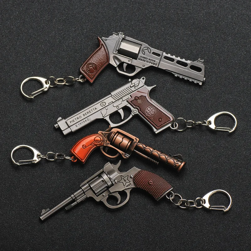 2022 Popular game cool handgun decoration Cross fire metal Mini Pistol shape Key Ring metal gun keychain for bag