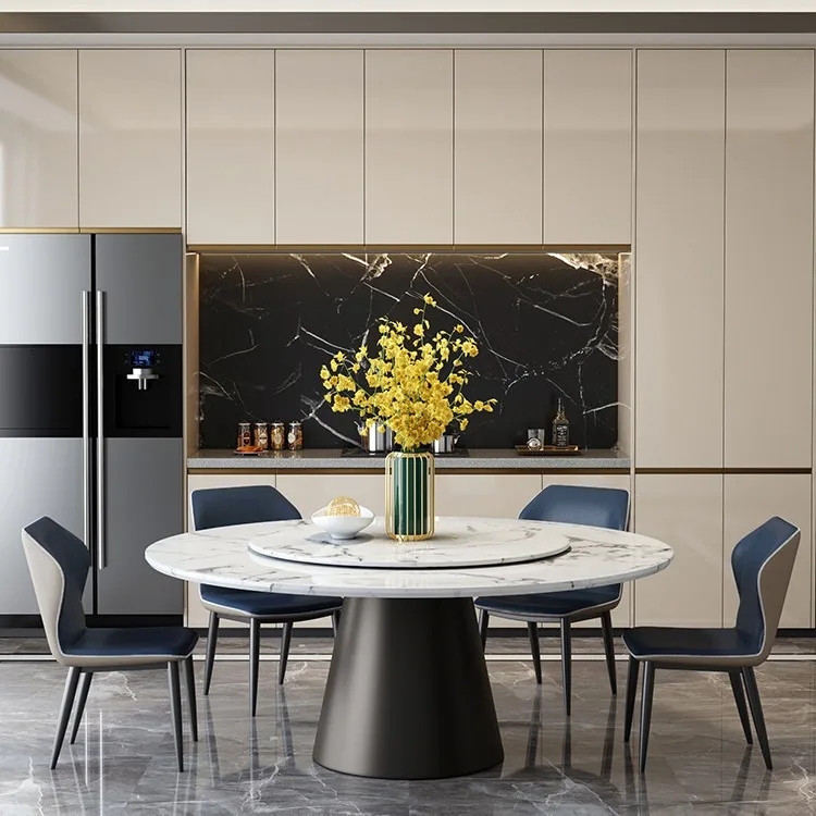 Новое поступление мебель для столовой стеклянный мраморный деревянный столешник круглый обеденный стол набор дома и ресторана