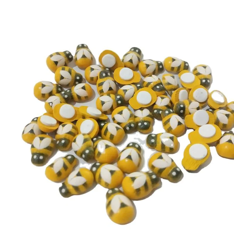 Creative Ladybug manual DIY accessories wood red yellow bee self-adhesive decoration