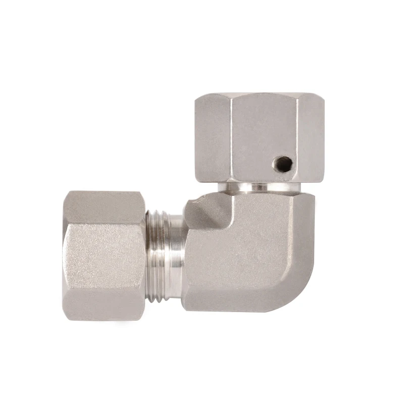 Stainless Steel DIN 2353/ ISO 8434.1 Light 6L-42L Bite Type Fitting Swivel Elbow Hydraulic Tube Fitting