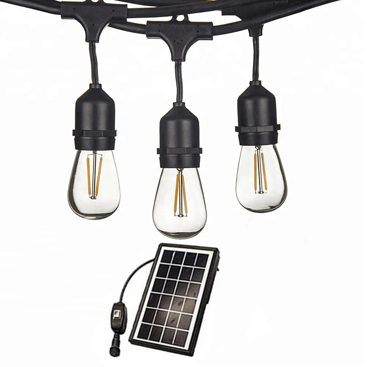 S14 outdoor string light Factory hot sale decorative solar light string 25ft/7.6m S14 LED bulbs led christmas string light