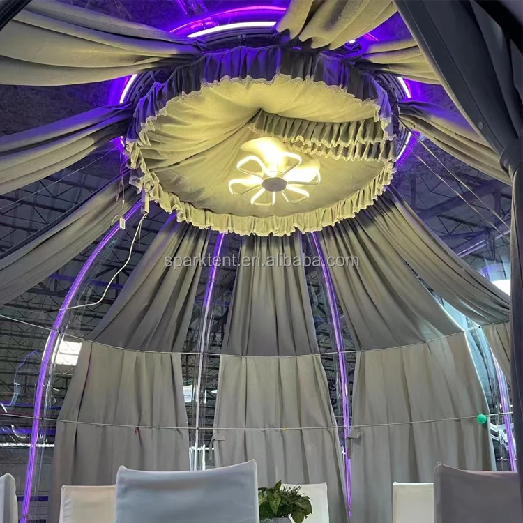 Romantic Round Sunroom Transparent Garden PC Dome House Tent for 4 Seasons