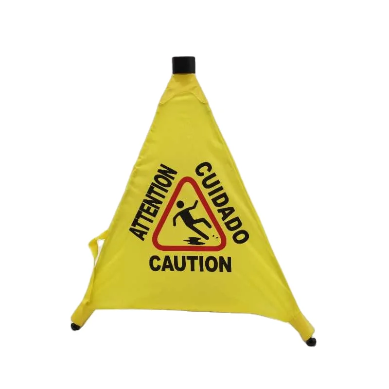 
Umbrella tri-pyramid nylon cloth pop up safety cone sign kids safety folding slow down signs for street 