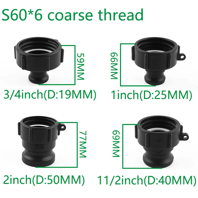 2inche camlock quick coupling type A plastic adapter for IBC tank IBC container 2'  CAMLOCK ADAPTER  x S60X6 FEMALE