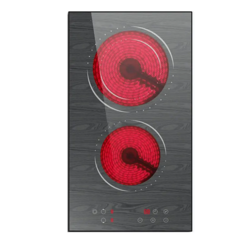 Black Crystal 2 Cooking Zones Built In Hotpot CERAMIC Cooker