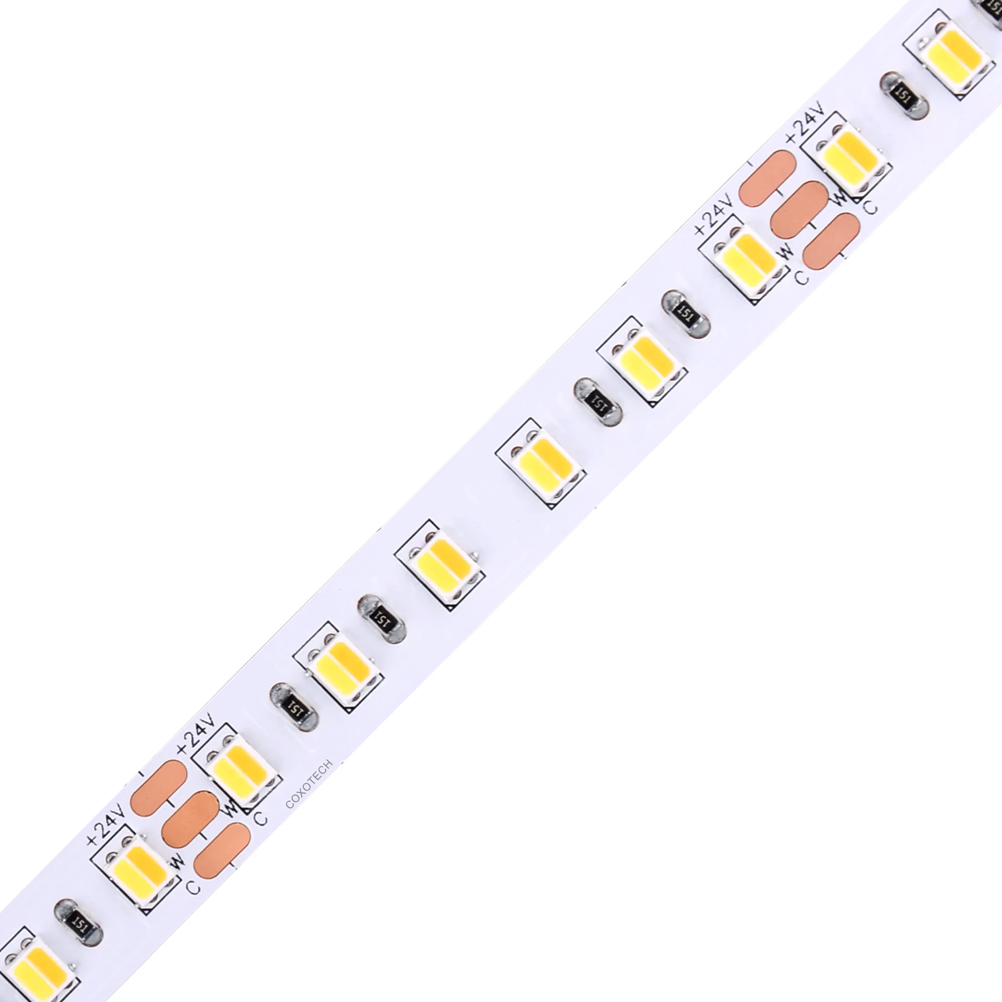 2835 2 in 1 120leds Ra80 Bicolor CCT LED strip COXOTECH