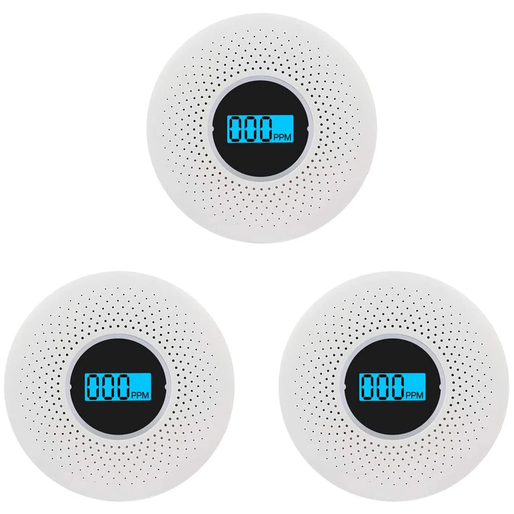 Smoke and Carbon Monoxide Detector Combo - with Voice Warning and LCD Display CO Smoke Alarm Detector