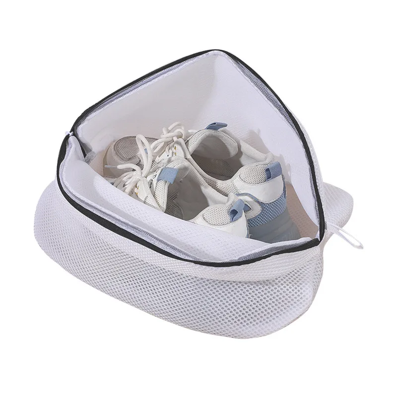 Wholesale Large Convenient Mesh Shoes Washing Bag White Color Machine Washable Shoe Laundry Bag