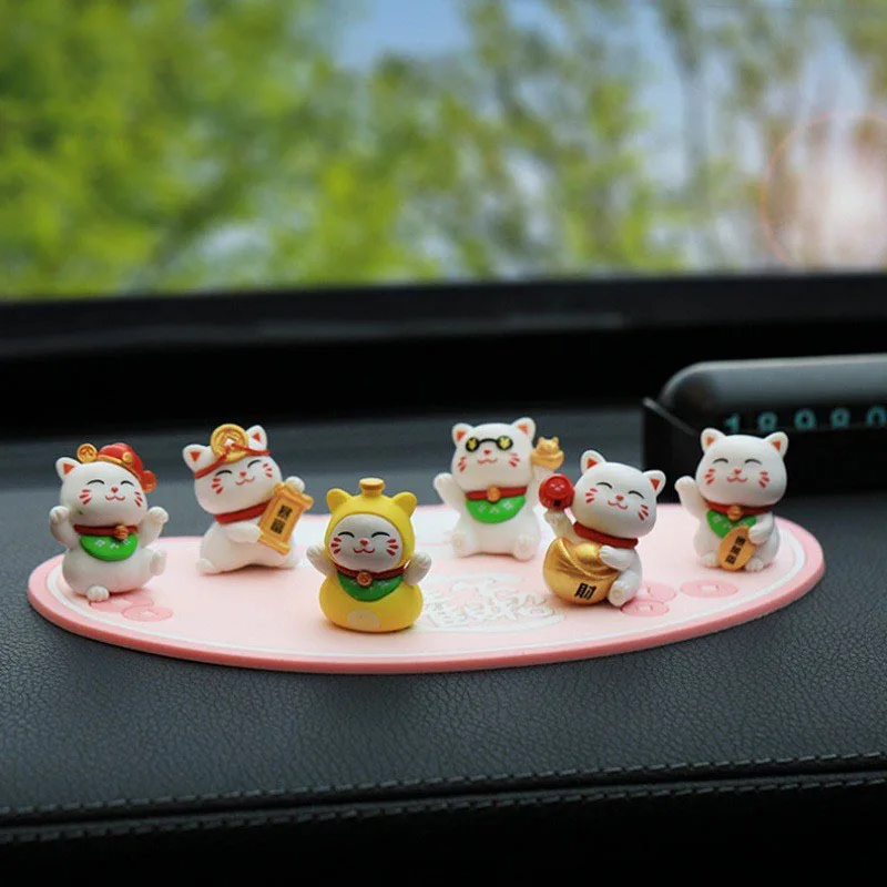DIY Dollhouse Miniature Toy Cute Lucky Cat Figurine Car Sand Table Landscaping Decoration Fortune Cat