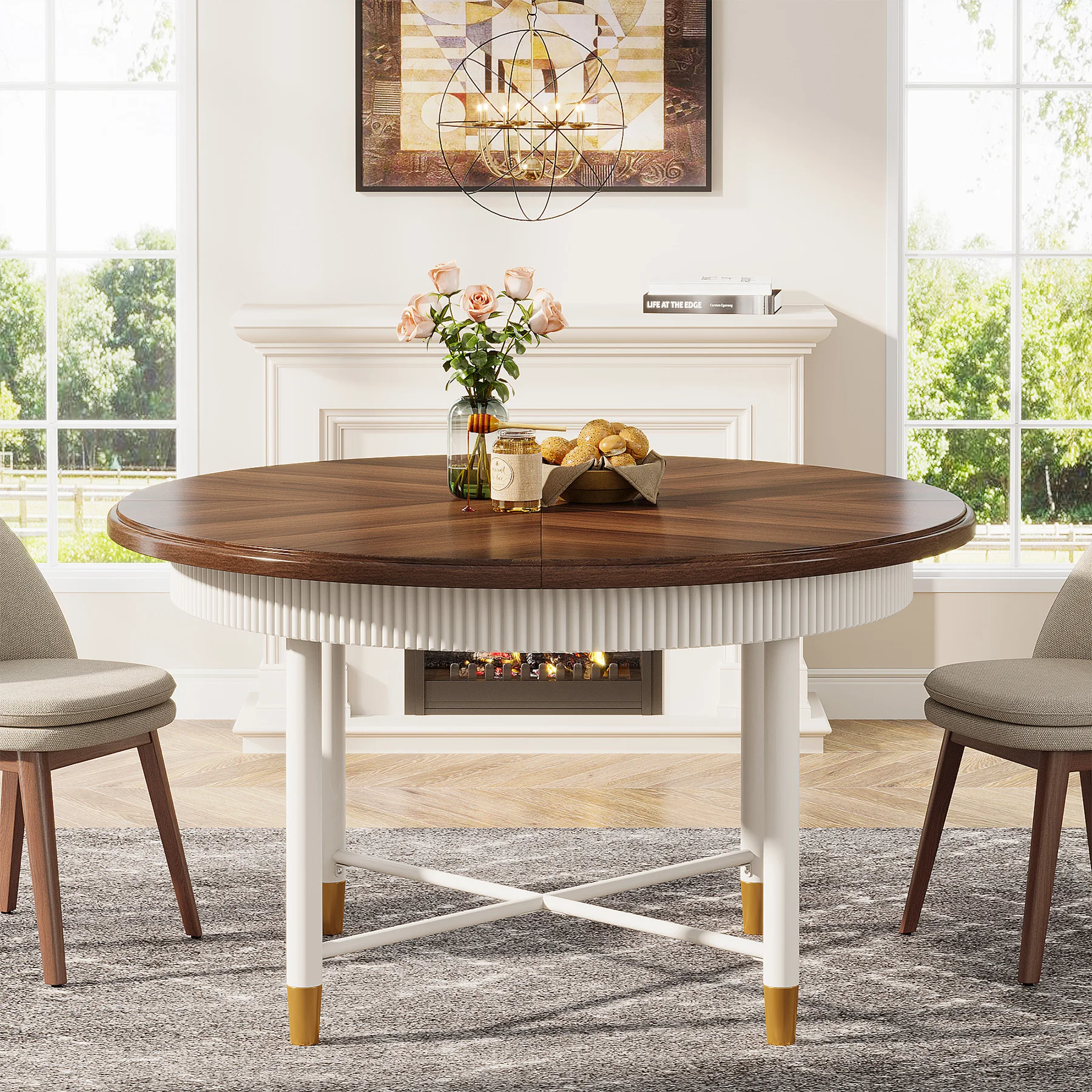 Home Office Easy Assembly Dining Table Wood Modern Nordic Dining Table 6