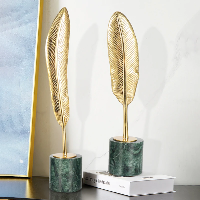 Manufacturers sell marble pure copper leaf ornaments gracefully other home hotel villa decoration accessories