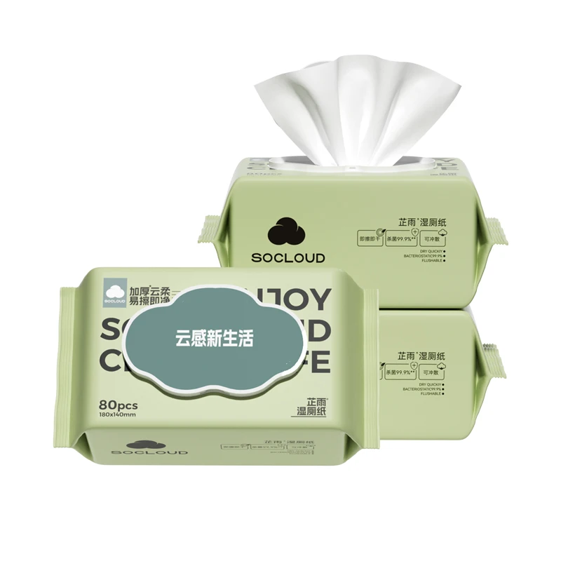 Natural Organic Biodegradable Flushable Antibacterial Wet Wipes for Adults
