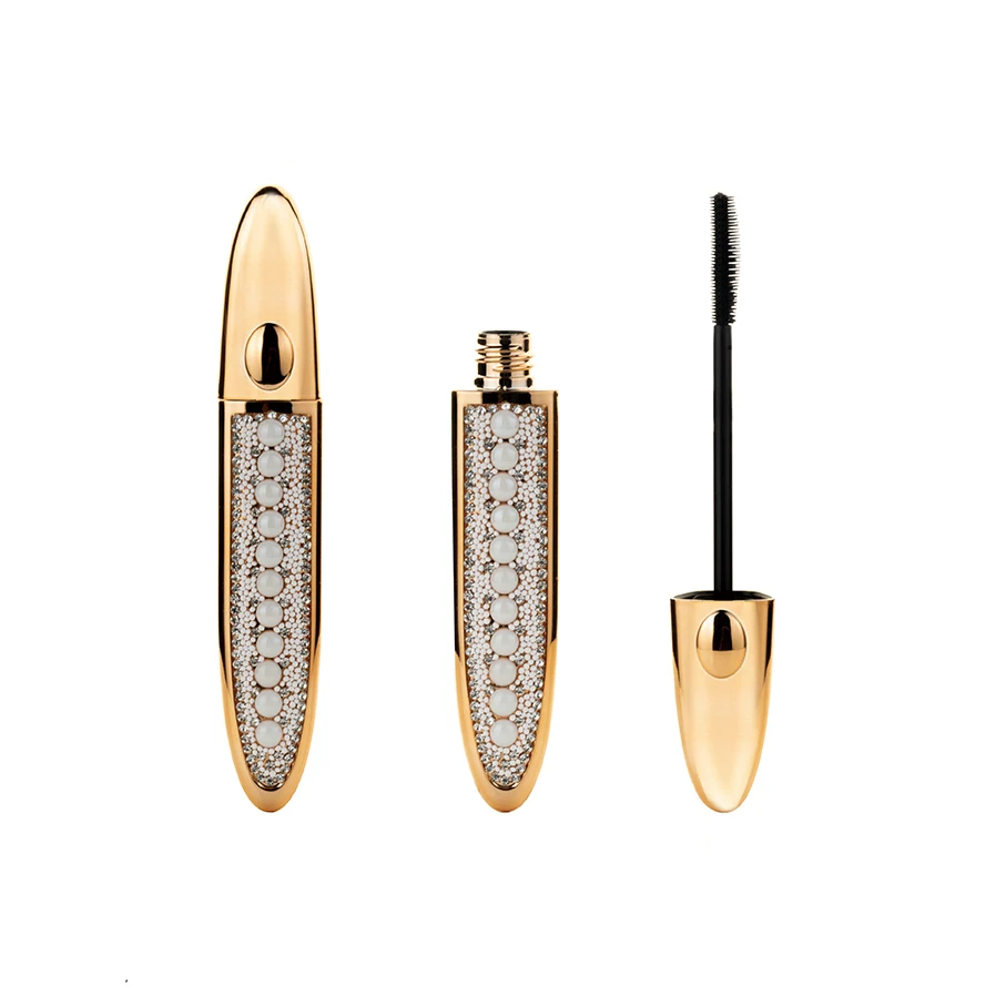 Luxury Gold Diamond empty glitter mascara tube container Boat shape custom mascara bottle 15ml