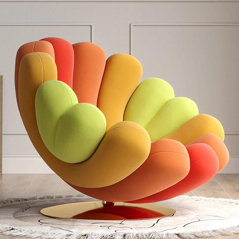 Aomisi CASA New Italian Design Colorful Hotel Sofa Chair Modern Velvet Fabric Sea Anemone Lounge Chair
