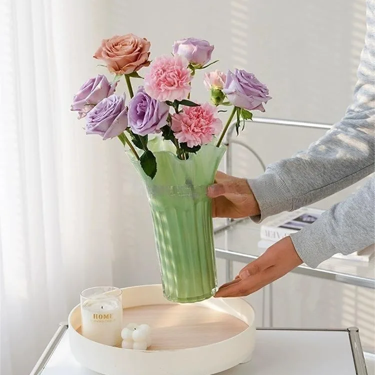 Creative cabbage vase petals vase ornaments simple living room dining table model room flower arrangement flower glass