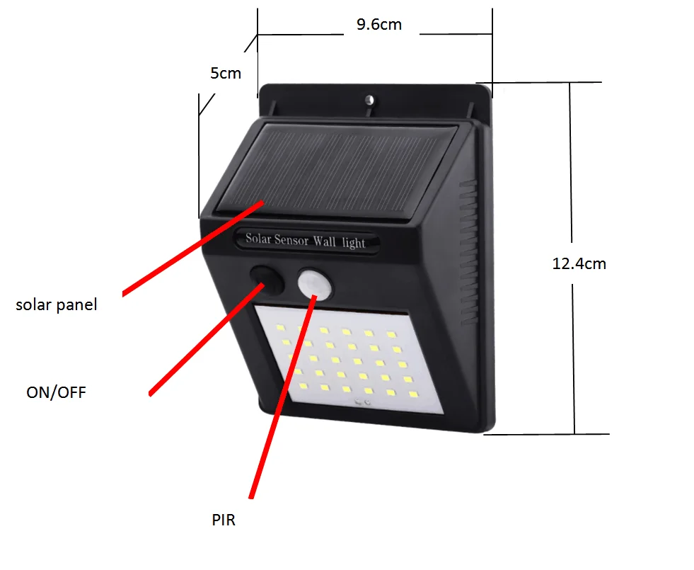 Outdoor waterproof LED Solar Power Motion Sensor Outdoor Wall Lights
