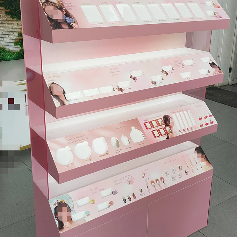 Hot Sale Cosmetic Display Rack Mall Display Stand Makeup Tool Display Shelf for Mall and Counter Use