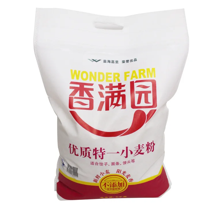 Wholesale Custom 2.5kg 5kg 10kg  Non Woven Flour Bag Food Grain Wheat Powder Maize Flour Packaging Bag