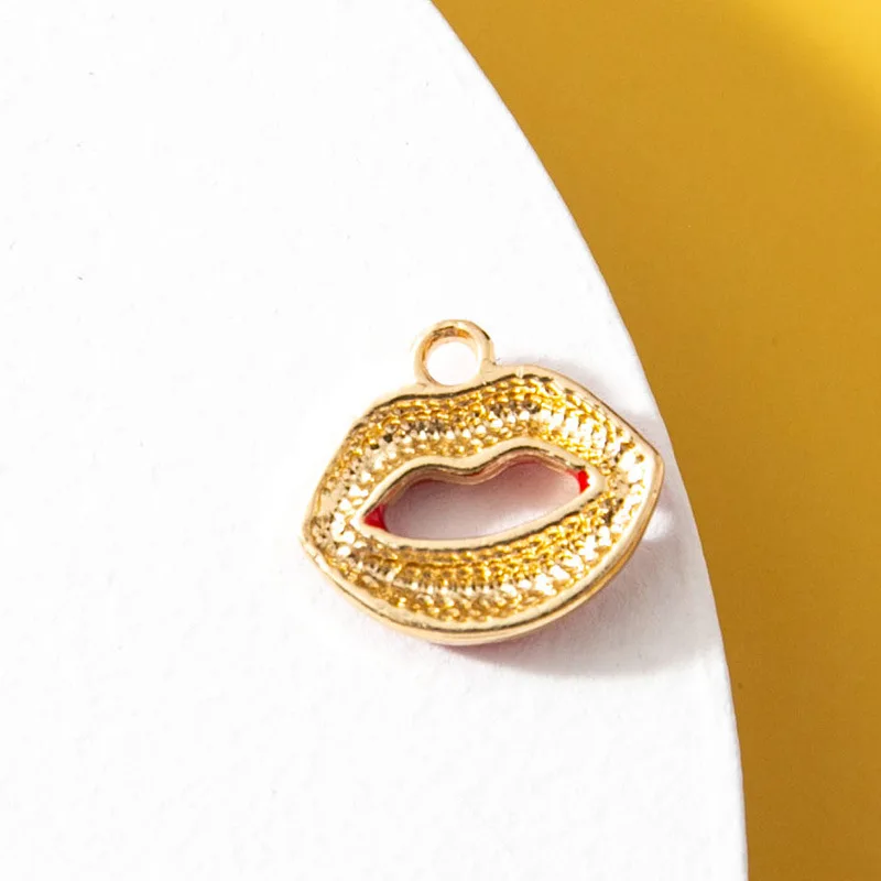 Dot Drill Lip Stereo Bee Necklace Bracelet Women Diy Small Pendant Alloy Electroplated Jewelry Accessories