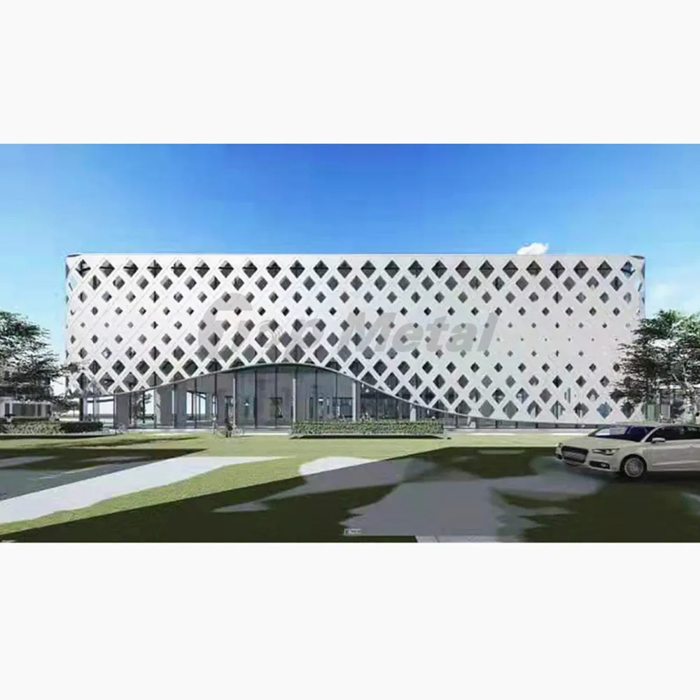 Aluminium Facade Wall Metal Building Material Systems Perforated Cladding Panel
