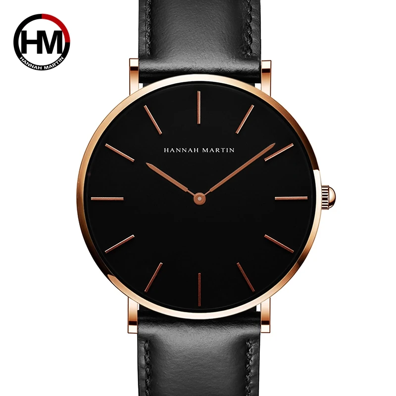 Hannah Martin CH02 Men Watch Top Brand luxury Life Waterproof Quartz WristWatch Fashion Leather Business Boys Watches