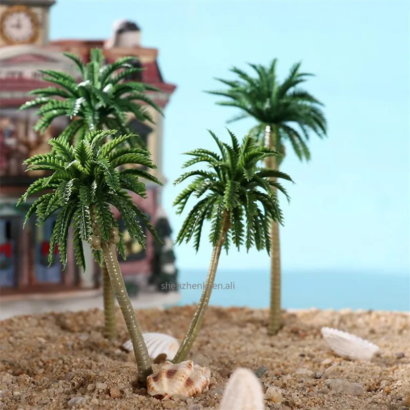 Plastic Palm Tree Diorama Scenery Model Artificial Plant Simulation Coconut Tree Sand Table Model Tactical Prop Home Decor