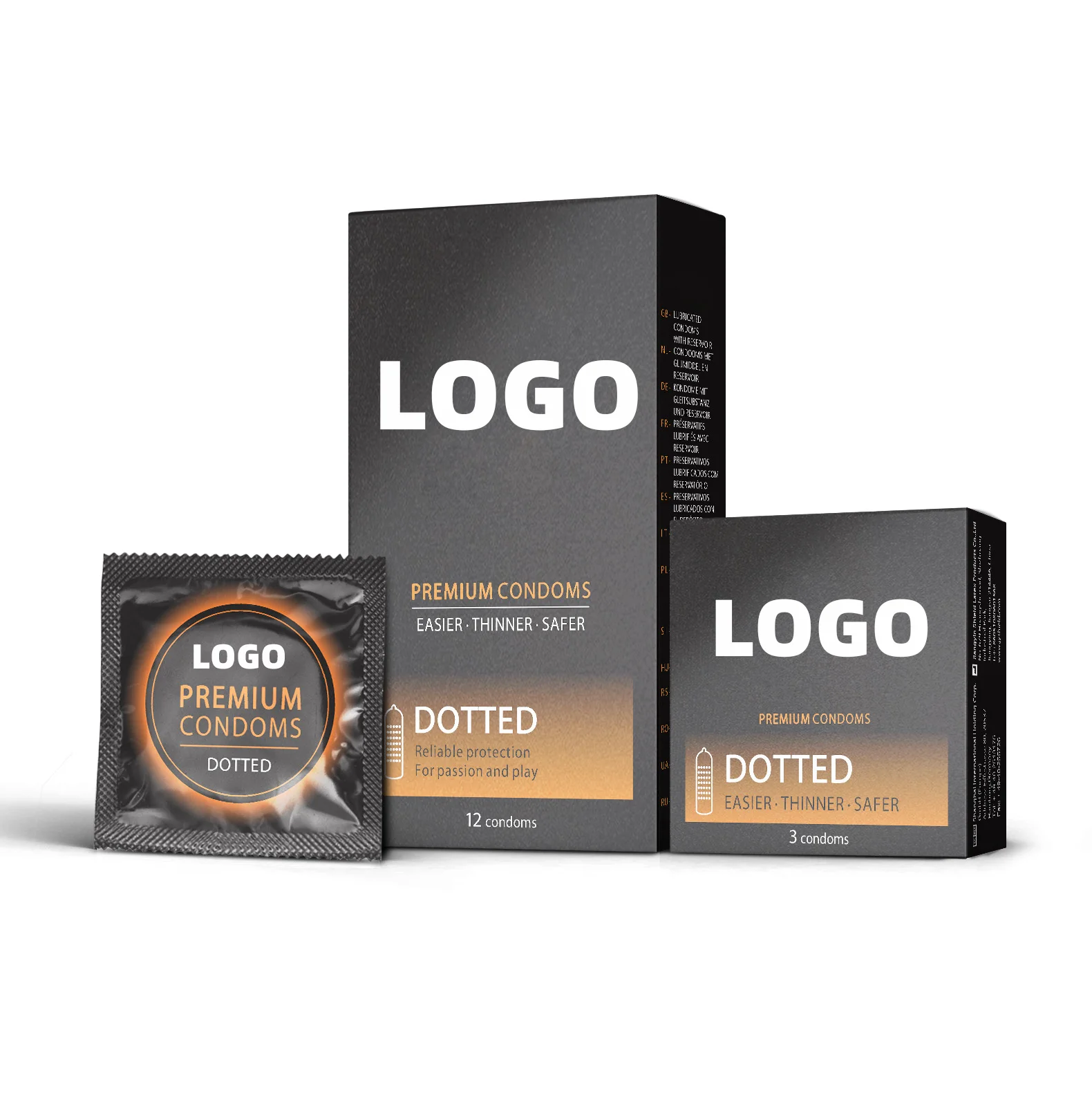 Condoms products Made from natural latex for men from Thailand with special features For OEM production to specific customers