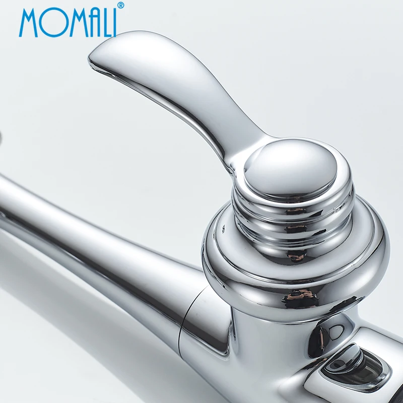 Momali Newest brass single handle vertical kitchen mixer faucet chrome matte black antique luxury kitchen faucet