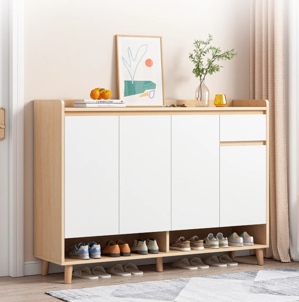 Household simple large capacity storage cabinet simple modern shoe cabinet