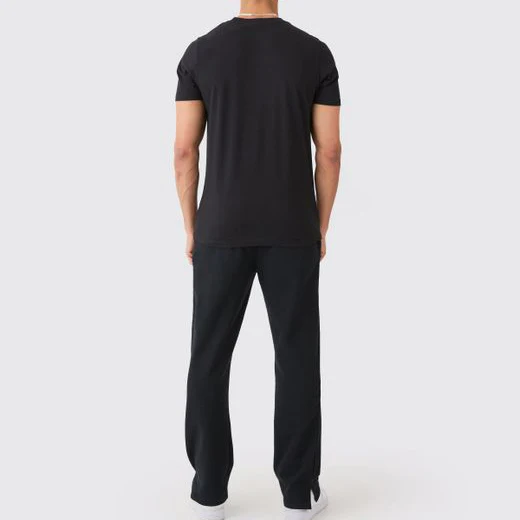 Good Quality Pima Cotton Men Longline Black Basic Slim Fit T Shirt Custom Brand Your Logo Fitted Tight Long Line Tshirt For Men