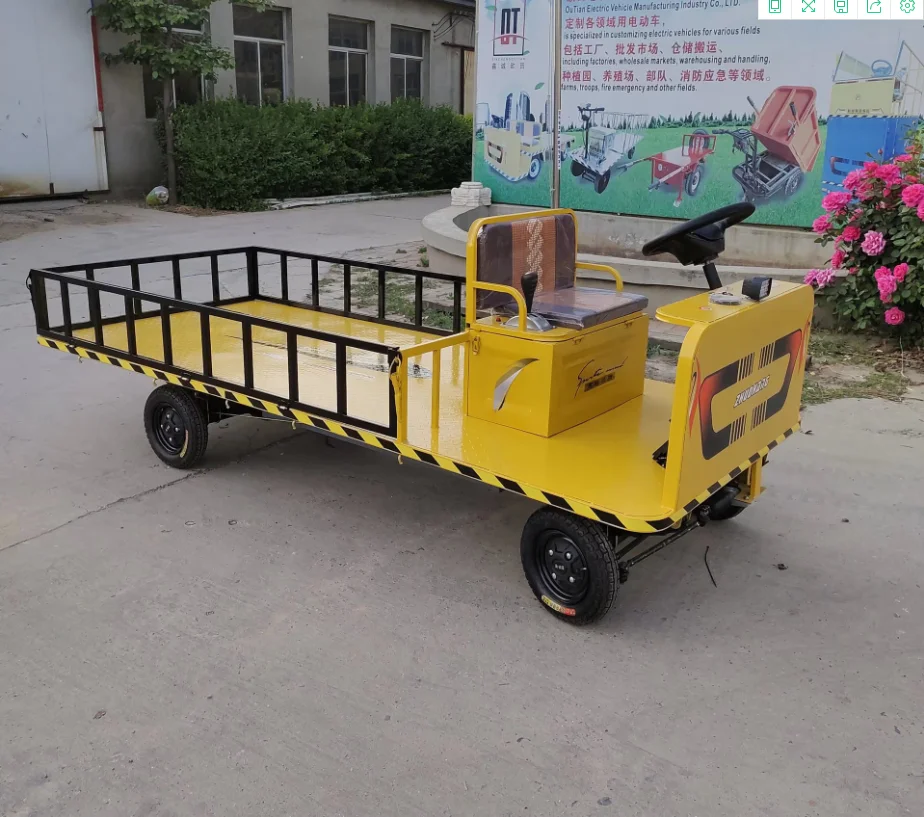 High quality electric pallet transport flat trolley electric trolley for sale