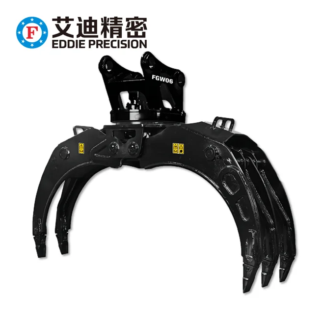 EDDIE FGW(S)06 Excavator Hydraulic Log Grapple Rotating Wood Grapple Timber Wood Log Grab