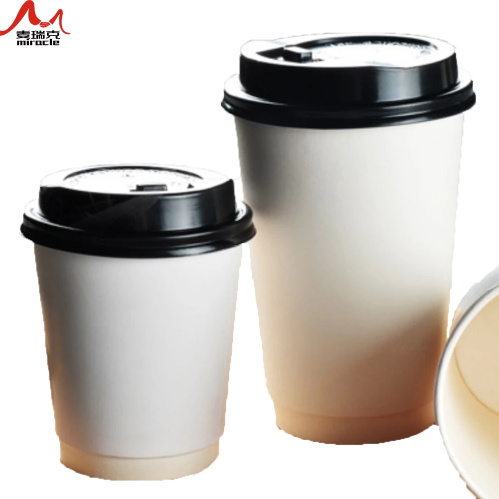 Hot Coffee Black Disposable Double Wall Custom Logo Packaging Paper Cup