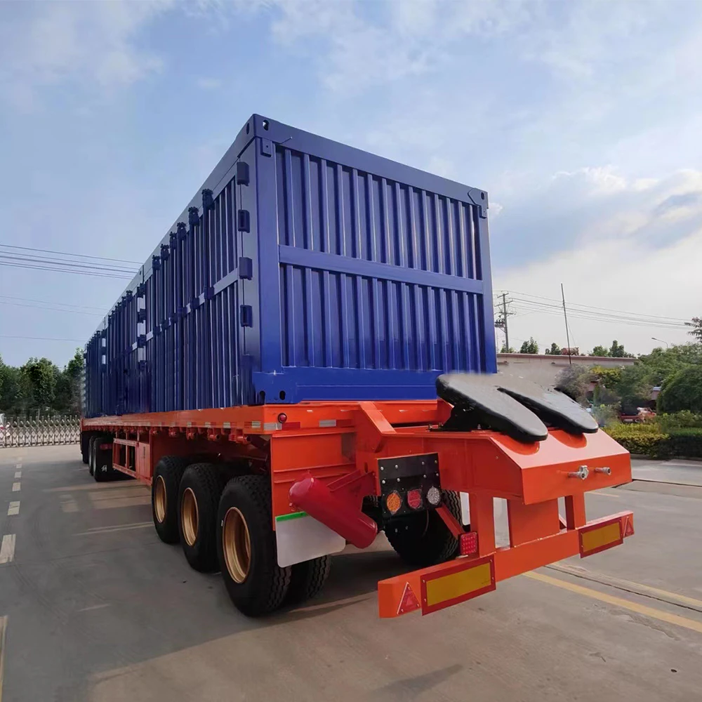 60tons 80tons Super Link Container Truck Trailer Flatbed Trailer