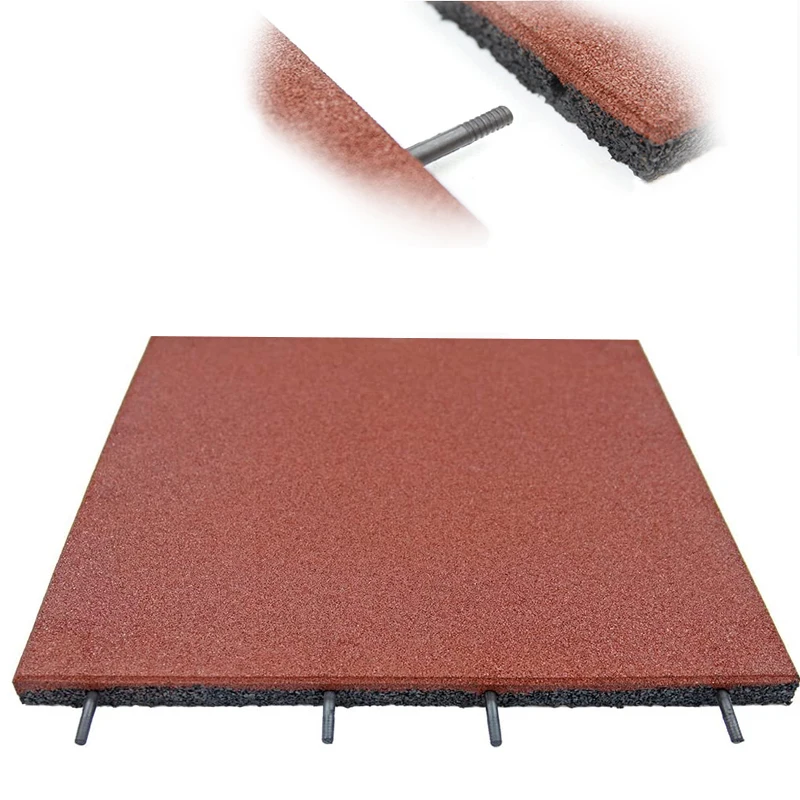 Wholesale Outdoor Safety 500X500x20mm Sport Solid Tile EPDM Interlocking Playground Rubber Flooring