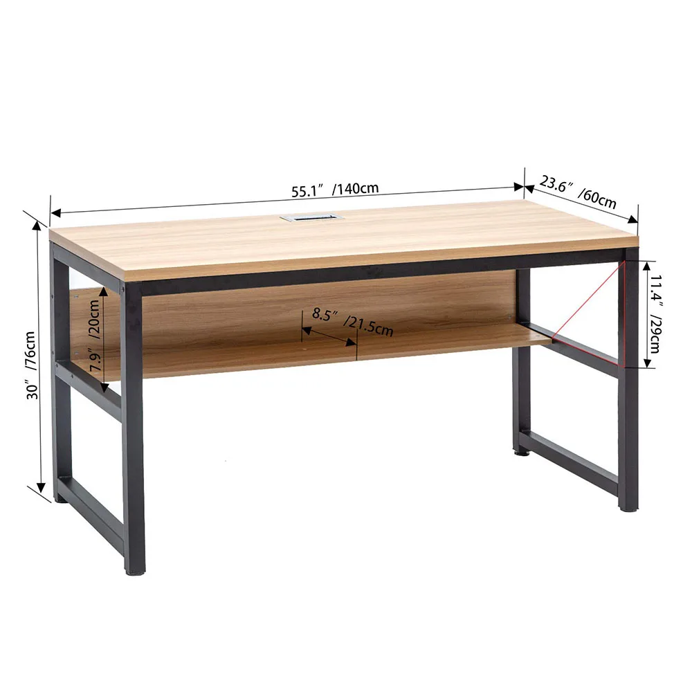 Office Computer Walnut Computer Desk Writing Table with Storage Shelves Simple High Quality Wood Office Furniture Modern Wooden