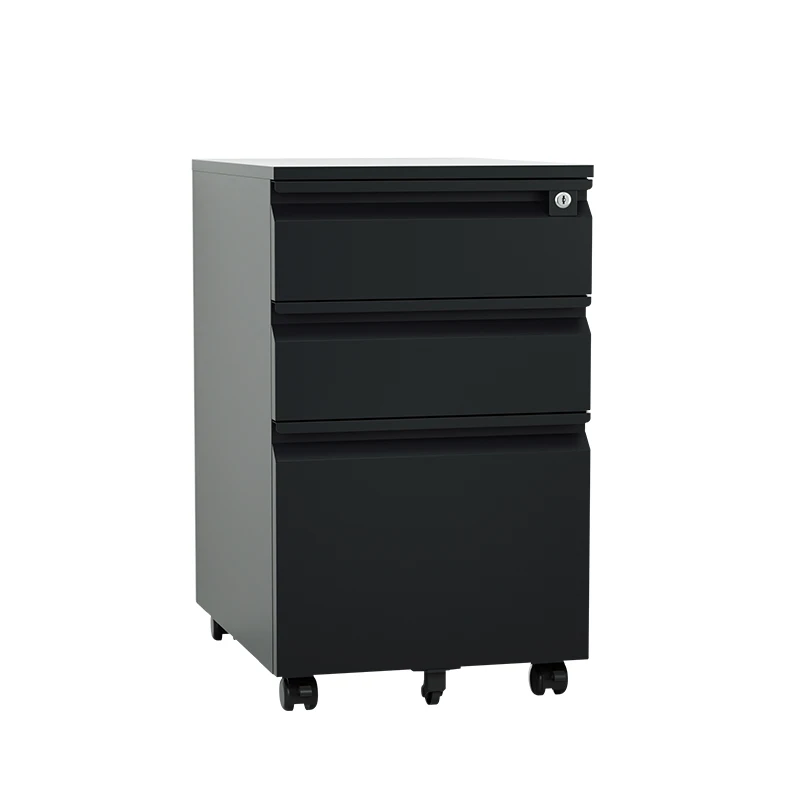 Customized Office Steel Mobile Cabinet 3 Drawer Iron Filling Cabinet with Wheels Metal Movable Storage Cabinet