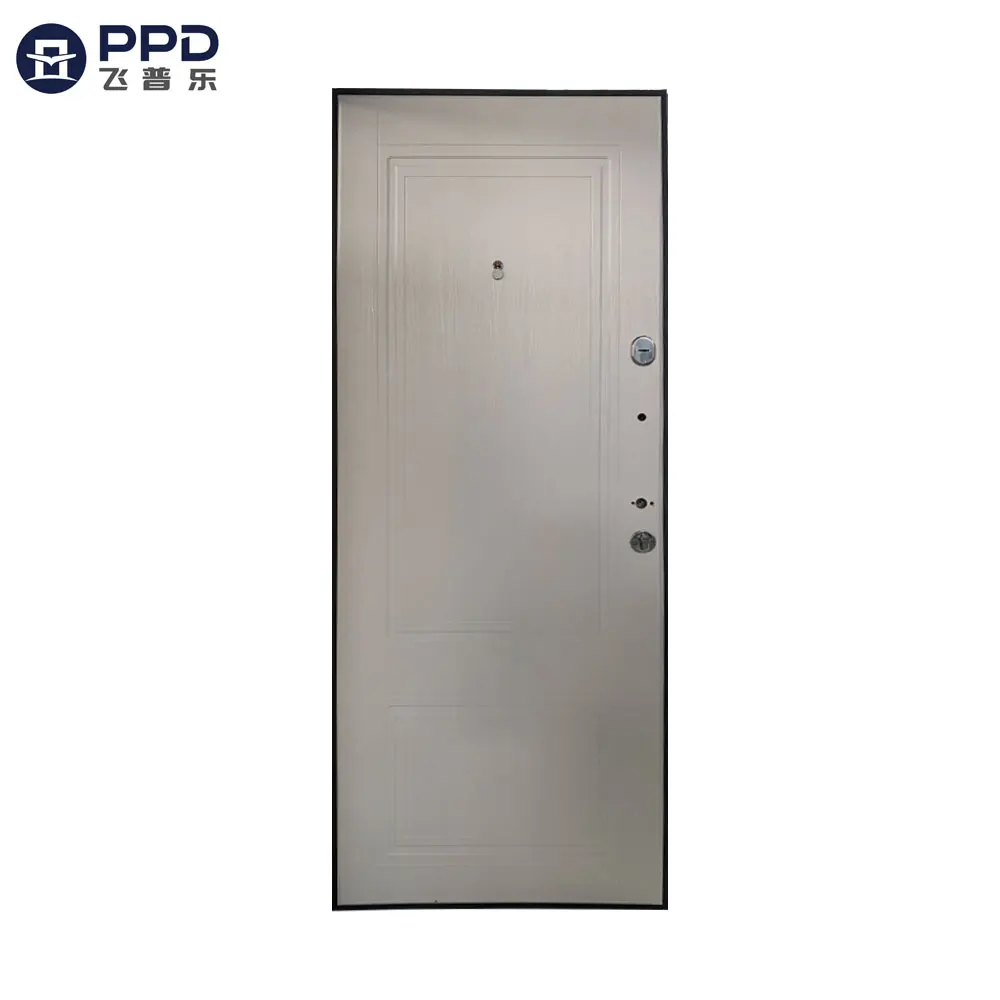 Modern Apartment Residential Entrance Russian Steel Single Door Factory Latest Design Security House Main Steel Doors
